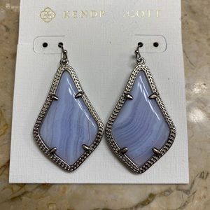 Kendra Scott Blue Lace Agate Alex Earrings